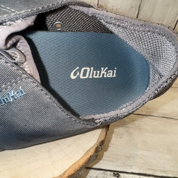 OluKai Nohea Moku Gray Mesh Slip On Casual Loafers Boat Shoes Mens Size 12 - Picture 8 of 9